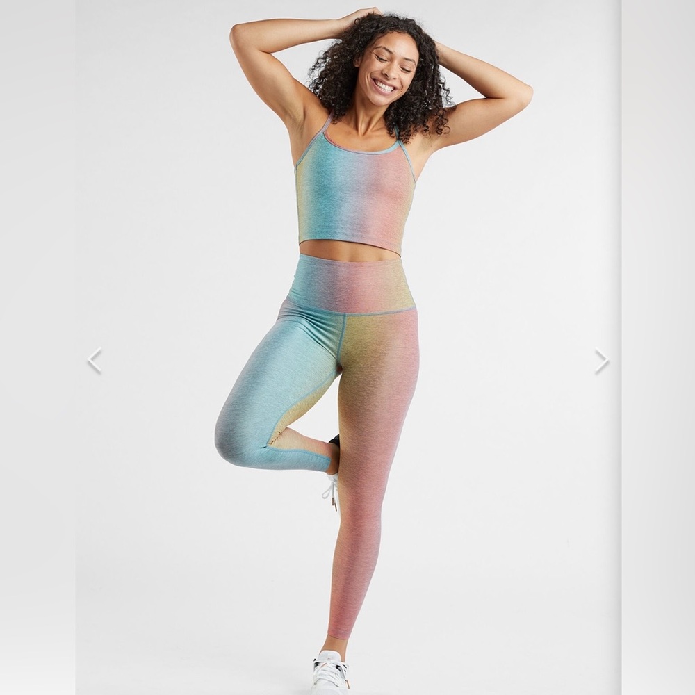 Beyond Yoga Nebula High Waisted Leggings AND Cropped Cami Bra Top. Sold as a set